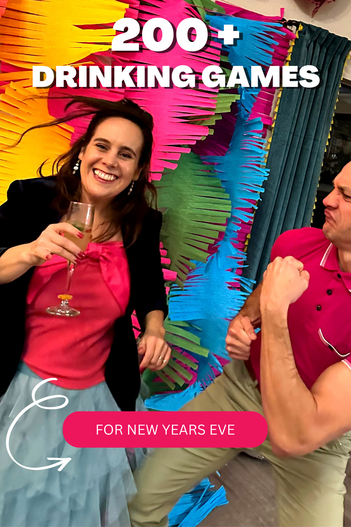 Drinking games for NYE. 200 Party ideas for drink games.